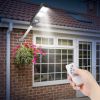 Solar Street Path Light Outdoor 120Leds Radar Sensor Remote Control Wireless Lamps Ip65 Waterproof Lighting For Garage Front Door Garden Pathway