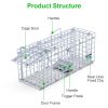 2Pcs Foldable Rat Trap Cage Humane Live Rodent Trap Cage Galvanized Iron Mice Mouse Control Bait Catch With Detachable L Shaped Rod For Kitchen Garden