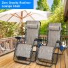 2Packs Zero Gravity Lounge Chair W/ Dual Side Tray 330Lbs Load Foldable Recliner Chair W/ Stress Relief Pillow Patio Poolside Beach Lying Chair