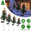 4Packs Solar Christmas Tree Lights Xmas Garden Decorations Tree Stake Lamp 20Leds Solar Decor Light With Constant And Flashing Mode For Pathway Yard P