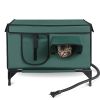 Waterproof Heated Cat House Outdoor Weatherproof Insulated Kitty Shelter Feral Cat Heating Bed With Heating Pad Anti-Chew Cord 2 Doors 3 Windows For I