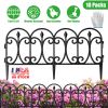 10 Packs Garden Decorative Lawn Edging Border Pp Garden Fence Panels Easy Assembly Outdoor Flower Bed Landscape Fencing No-Dig Spikes With Gloves Tota