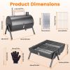 Portable Charcoal Grill Foldable Bbq Grill With Double-Sided Cooking Design, Chimney Vent, 10 Stainless Steel Skewers Carry Handle Outdoor Barbecue Gr