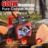 12Inch Electric Cordless Chainsaw With 2Pcs 21V 3.0Ah Battery And Charger Brushless Battery Operated Handheld Chainsaw With Auto Oiler Safety Switch F
