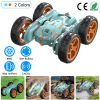 Kid Driving Rc Stunt Car 7 Color Strip Light Dynamic Music Swing Arm Double-Sided   Rolling Remote Control Car Off Road 2.4Ghz 4Wd Rechargeable Racing