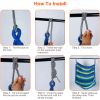 440Lbs Hammock Hanging Chair Canvas Porch Patio Swing Seat Portable Camping Rope Seat W/ 2Pillows