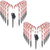 Solar Christmas Candy Cane Lights With 12 Candies 72Leds Outdoor Christmas Decorations Ip44 Waterproof Flickering Pathway Markers String Lights With 8