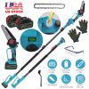 2-In-1 Cordless Pole Saw And Mini Chainsaw With Extension Pole 21V Battery 6” Electric Brushless Pole Chainsaw With Digital Display Auto Oiler Safety