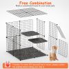 2Tier Cat Cage Playpen Indoor Pet Enclosures Kitten Kennel House Detachable Cat Crate With Climbing Ladder 2 Doors For 1-2 Cats For Ferret Squirrel Sm