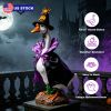 Porch Goose Halloween Costume For 23" Goose Statue Purple Black Stand Collar Cape & Pumpkin Spider Wizard Hat Halloween Yard Decor