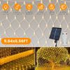 9.84X6.56Ft 192Led Solar Christmas Net Lights Outdoor Bush Lights Dimmable Ip44 Waterproof With 8 Modes Remote Timer Memory Function For Holiday Party