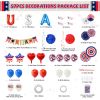 4Th Of July Decorations Set,Patriotic Party Supplies With Usa Foil Balloons Paper Fans Confetti Balloons Hanging Streamers Star Confetti Flags For Ind