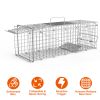 Humane Cat Trap Cage Catch Release Live Animal Rodent Cage Collapsible Galvanized Wire For Small Raccoons Beavers Groundhogs Foxes Armadillos
