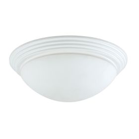 Dome Shaped Glass Ceiling Lamp with Hardwired Switch, White and Clear