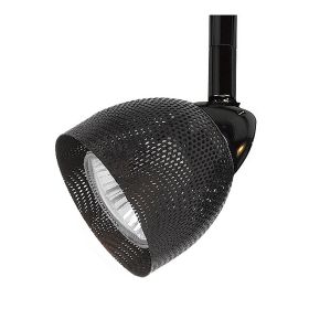 Round Metal Mesh Shade Track Light Head and Frame, Black