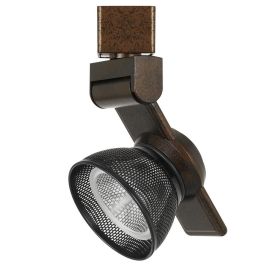 12W Integrated LED Metal Track Fixture with Mesh Head, Bronze and Black
