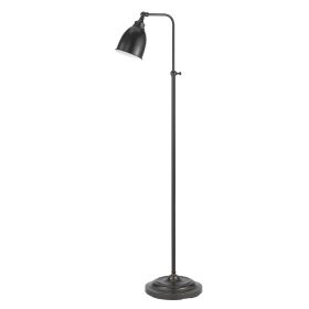 Metal Round 62" Floor Lamp with Adjustable Pole, Dark Bronze