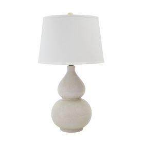 Hardback Shade Table Lamp with Double Gourd Ceramic Base, Cream