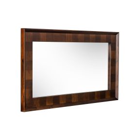 Cid 43 Inch Modern Wall Mirror, Molded Frame, Dark Dual Tone Brown