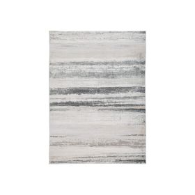 Oxy 5 x 7 Modern Area Rug, Clean Abstract Design, Soft Fabric, Gray, Gold