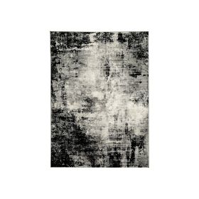 Jude 5 X 7 Modern Area Rug, Abstract Art Design, Fabric, Medium, Black Gray