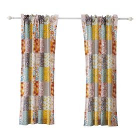 Turin 63 Inch Window Curtains, Brushed Microfiber, Multicolor Patchwork