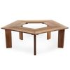Solid Cedar Wood Outdoor 5 Sided Pentagon Tree Wrap Garden Bench