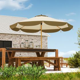 9FT Patio Umbrella, UPF 50+ Outdoor Market Umbrella with 8 Ribs, Vented Outdoor Table Umbrella for Deck, Backyard and Lawn, Cream White