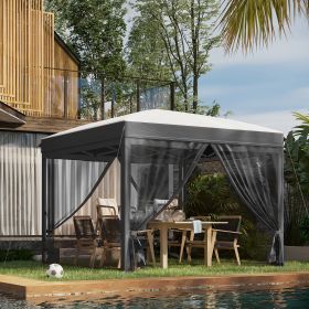 10' x 10' Pop Up Canopy Tent with Netting, Instant Sun Shelter, Tents for Parties, Height Adjustable, Gray