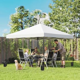 10 x 10 ft Pop Up Canopy Tent with One Push Setup, Outdoor Portable Instant Canopy Shelter w/ Roller Bag, White