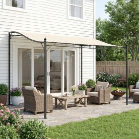 10' x 10' Steel Outdoor Pergola Gazebo, Patio Canopy with Weather-Resistant Fabric and Drainage Holes for Backyard, Deck, Garden, Cream White