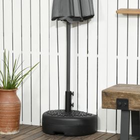 Half Round Umbrella Base, Sand or Water Filled Half Patio Umbrella Stand Holder for Lawn, Deck, Black