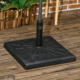 42lbs Resin Patio Umbrella Base, 20" Square Outdoor Umbrella Stand Holder for Parasol Poles 1.26", 1.5", and 1.9" Dia, Black