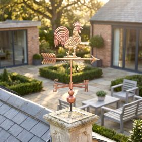 Metal Rooster Weathervane, Roof Mount Wind Direction Indicator, Outdoor Weather Vanes