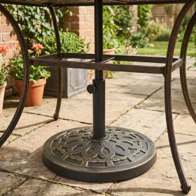 26lbs Heavy Duty Umbrella Base, 17" Umbrella Stand Outdoor Base with Decorative Pattern, for Patio, Outdoor, Swimming Pool, Bronze