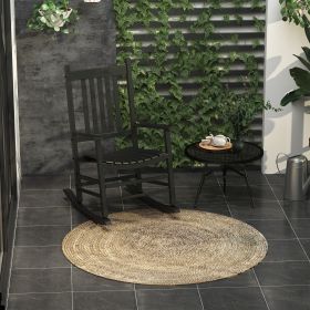 Wooden Outdoor Rocking Chair with Armrests, High Back for Garden, Patio, Balcony, Porch, Black