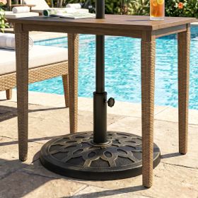 18" 26 lbs Round Resin Umbrella Base Stand Market Parasol Holder with Beautiful Decorative Pattern & Easy Setup