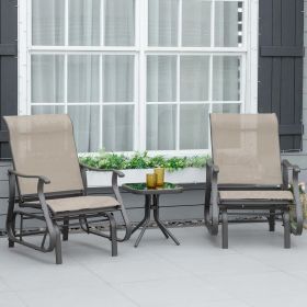 Outdoor Gliding Chairs Set Durable Compact for Patio, Bistro Tea Time, Perfect for Couples & Families, Gray