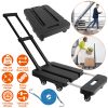 Folding Hand Truck Collapsible 165Lbs Heavy Duty Luggage Cart Foldable Utility Dolly Platform Cart With 3-Length Telescopic Handle 6 Wheels 1 Elastic