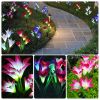 2Pcs Solar Garden Lights Outdoor Lily Flower Led Light 7-Color Changing Ip65 Waterproof Pathway Stake Lights Patio Decorative For Garden Patio Yard Wa