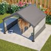 4\'X4\'X3\' Extra Large Outdoor Dog House Tent Breathable Outdoor Enclosure With 3-Sided Roll-Up Mesh Windows Ground Stakes Storage Bag For Dogs, Cats