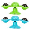 Windmill Cat Toy Turntable Interactive Teasing Pet Toy Wall Mount Turning Tickle Scratch Hair Brush Cat Toy With Catnip Light Ball