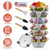 7 Tier Stackable Vertical Planter With Wheels Strawberry Planter Tower Space Saving Garden Planter With Drainage System Rolling Herb Flower Vegetable