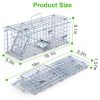 2Pcs Foldable Rat Trap Cage Humane Live Rodent Trap Cage Galvanized Iron Mice Mouse Control Bait Catch With Detachable L Shaped Rod For Kitchen Garden