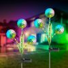 2 Pcs Dandelion Solar Light 36Led Beads Outdoor Garden Lawn Pathway Landscape Stake Lamp Colorful Ornamental Light