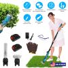 Pole Mini Hedge Trimmer & Grass Shear Electric Cordless Handheld Hedge Trimmer With 90° Rotatable Head Telescopic Extension Pole Gloves Goggles 2Pcs 2