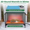 Waterproof Heated Cat House Outdoor Weatherproof Insulated Kitty Shelter Feral Cat Heating Bed With Heating Pad Anti-Chew Cord 2 Doors 3 Windows For I