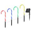 Solar Christmas Candy Cane Light Ip55 Waterproof Stake Light Lamp For Patio Yard Garden Pathway Outdoor Christmas Decorative Light