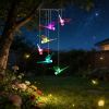 2Pack Solar Dragonfly Wind Chimes 7 Color Changing Wind Chimes For Outside Ipx4 Waterproof Outdoor Garden Yard Decor