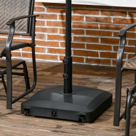 Patio Umbrella Base with Wheels, 53lbs Water or 66lbs Sand Filled, Heavy Duty Outdoor Umbrella Stand Holder, Black